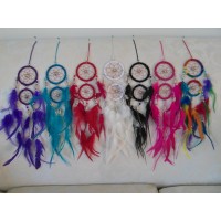 Set of 3 assorted 6cm double ring mini dream catchers - pick your colours   263493725740